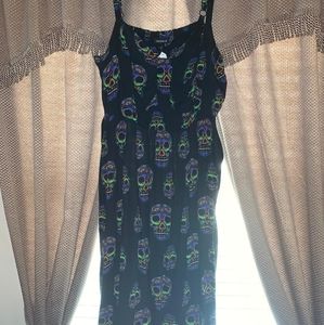 Torrid black and multi colored skulls dress